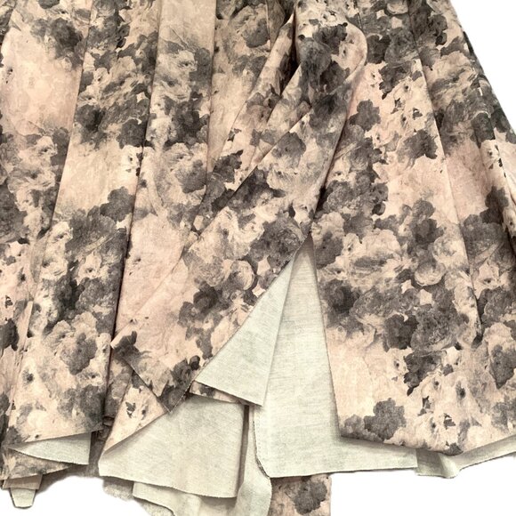 Robert Rodriquez Dress Open Back V-neck Uneven Hem Victorian Floral Pink Grey 2 - Picture 9 of 16